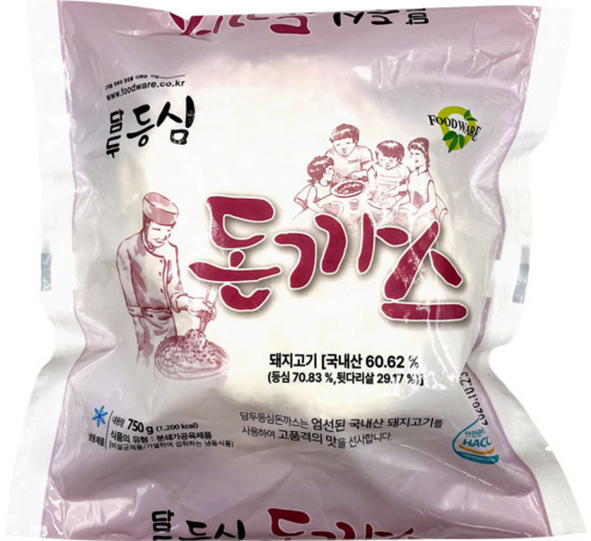 담두 등심 돈까스 150g 업소용 부대찌개 재료 양식 가츠동 카레 샌드위치 김밥, 750g, 1개