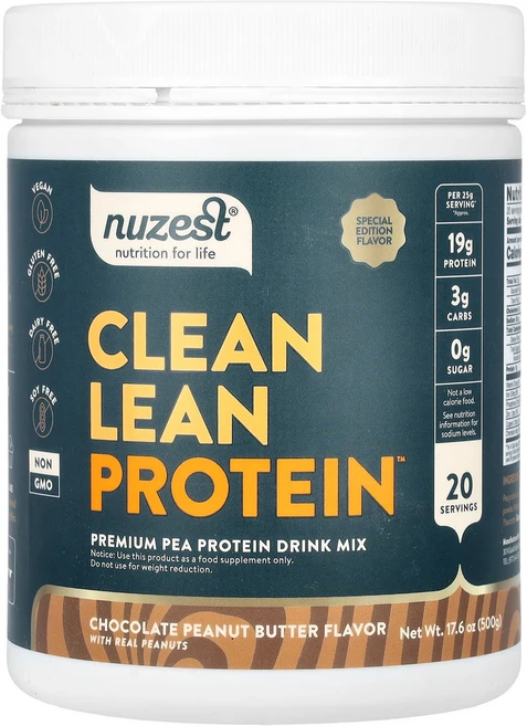 Nuzest Clean Lean Protein Chocolate Peanut Butter 17.6 oz 500 g, 1개 - 쿠팡
