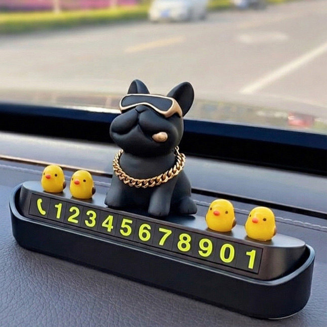 리치봄 안심 차량 번호판 자동차 전화번호판 주차번호판, 1개, 검정