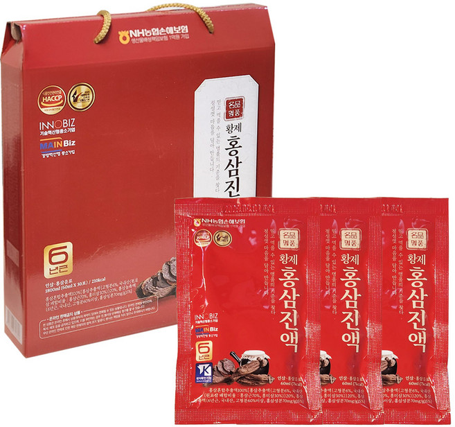 명품 황제 6년근 홍삼진액 파우치 30포세트(더새로운) 명절선물 답례품, 2세트, 70ml
