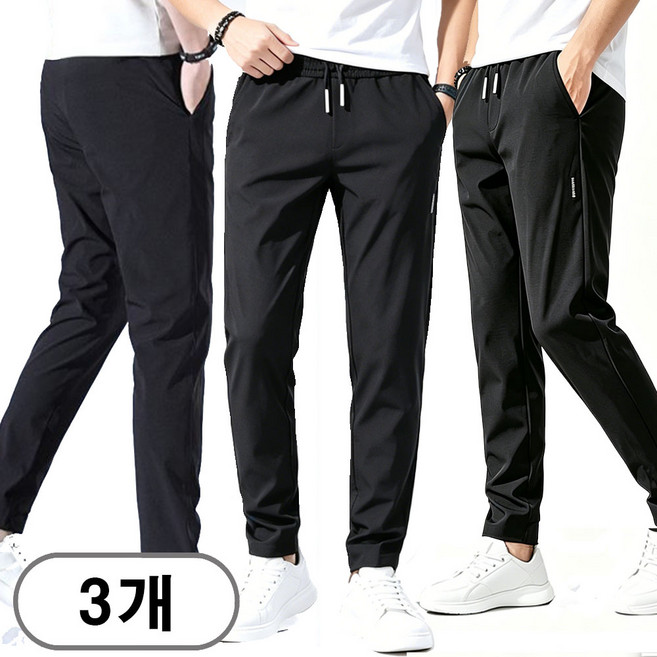 차쿠 1+1+1(3p) 남성 여름 봄 스판바지 일자 슬랙스 츄리닝 캐주얼 바지 트레이닝 바지 빅사이즈 중년 작업복 바지