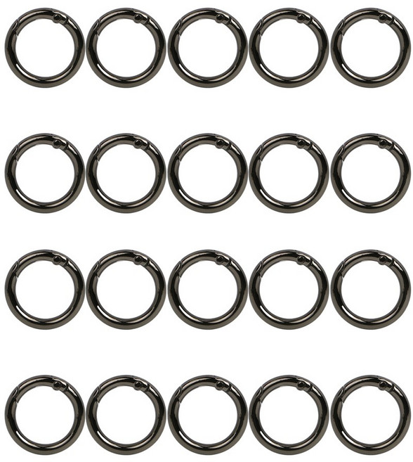 오픈형오링 열쇠고리 키링, 내경13mm, 20개, 건블랙