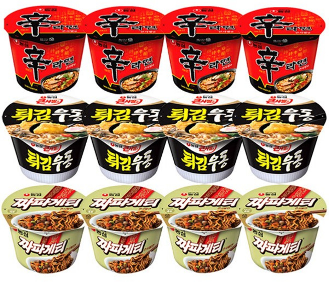 큰컵라면 12종세트 (신라면 4개+튀김우동 4개+짜파게티 4개), 1개
