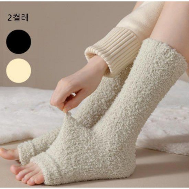 1+1 겨울 여성 방한 레그워머 기모 발토시 다리토시 롱 양말 2종 세트