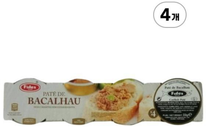 피데스 코드 파테 바칼라우 파테 FIDES Cod Paté Bacalhau Paté 22g, 4개