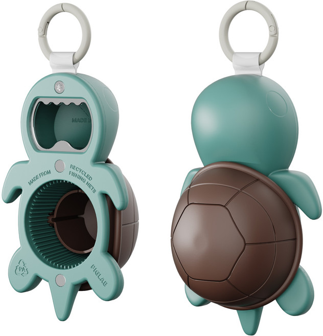 거북이 보틀 오프너 다용도 병따개 만능 오프너 휴대용 병따개 페트병 따개, 키링타입, 1개, 민트초코