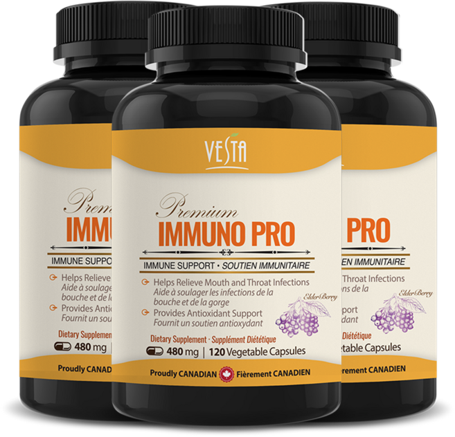 [캐나다본사 빠른직구] 베스타 이뮤노프로 엘더베리 프로폴리스 캡슐 영양제 환절기 건강관리 온가족용, 3개, 120정