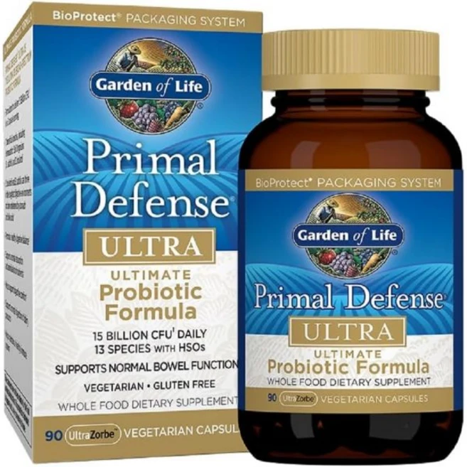 Garden of Life Primal Defense Ultra Ultimate Probiotic Formula - 150억 CFU 및 13가지 프로바이오틱스 균주 건강한 소화, 1개 - 쿠팡
