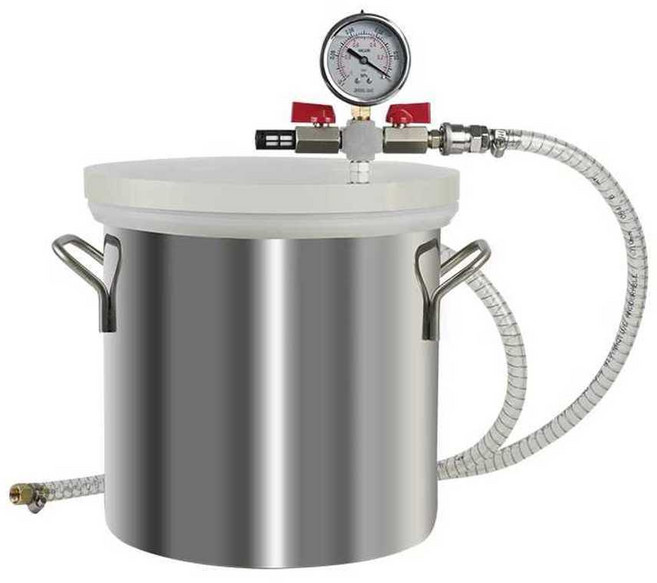 미니 탈포기 진공 기포 제거 에폭시 수동 압출기 몰드, 1리터 진공펌프 + 20cm 통, 1개