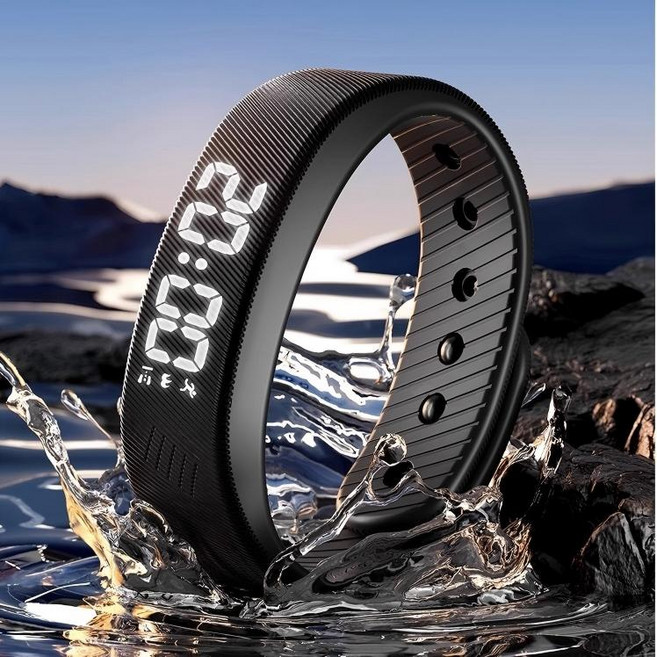 SorJar 스마트워치 스포츠 스톱워치 진동 알람 다기능 전자시계 스포츠 밴드 생활 방수, 화이트, 1개