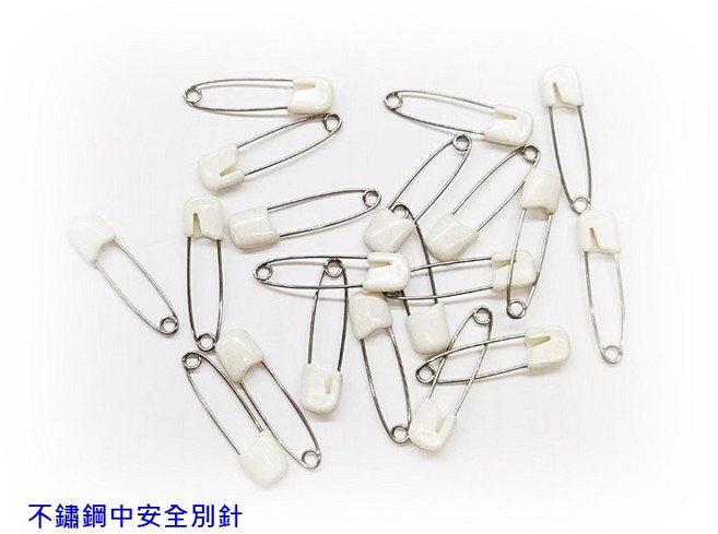 HONGZUOFANG 不鏽鋼彩色大安全別針, 1個, 白色中安全別針((10入一包), 白色