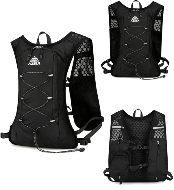 YOPENCE 초경량 트레일러닝 조끼 조깅 베스트 백팩, 블랙