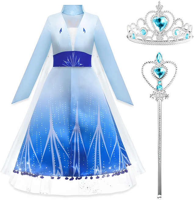 투데이리빙 3종 세트 여아 할로윈 의상 엘사 공주 자켓 드레스 A 원피스 옷 아동 가을 겨울 코스튬 공연복 코스프레