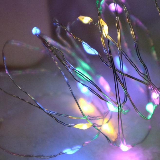 건전지타입 무선 휴대용 인테리어 줄 조명 모음 LED AA건전지 와이어전구, 5개, 20구/칼라