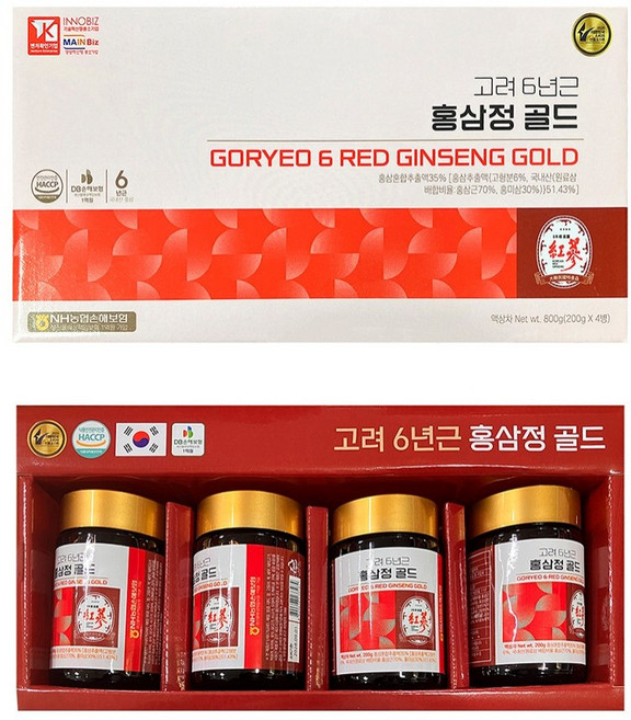 더존건강 고려6년근 홍삼정 골드, 200g, 4개