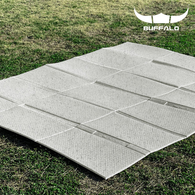 버팔로 패브릭 패턴 양면 코팅매트, 크림베이지