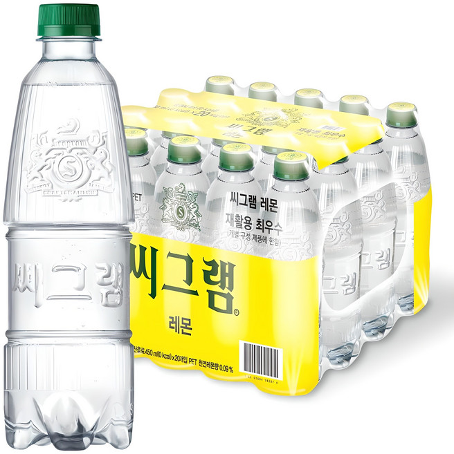 씨그램 레몬 무라벨, 450ml, 20개