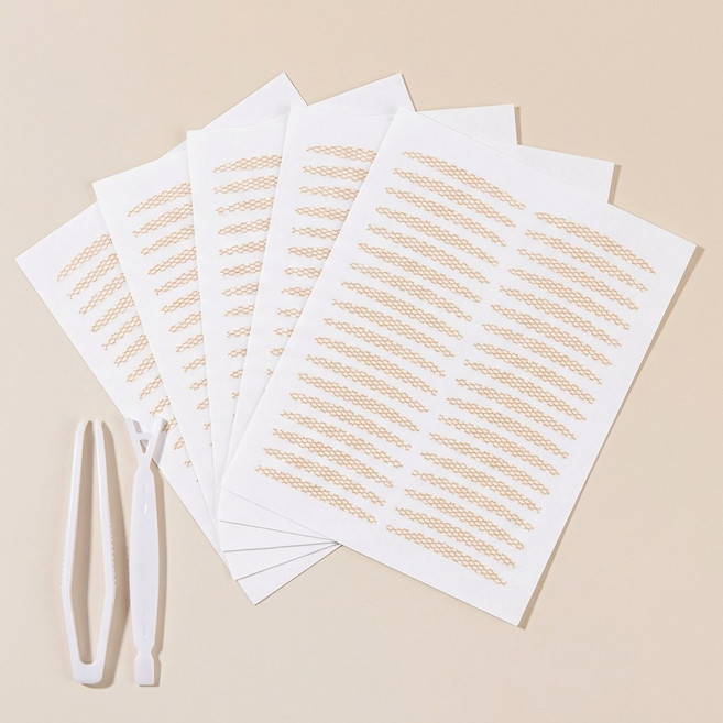 자연스러운 누드 깃털 단면 쌍커풀 테이프 180p, 1세트, 스킨