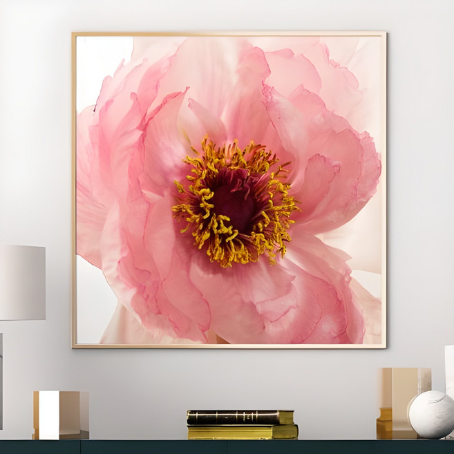 행운을 부르는 모란꽃그림13종 풍수 금실 금전수액자 꽃그림 풍수 그림액자 현관 거실 액자, 04.활짝핀모란꽃, 골드 메탈액자 x 30호(100x100cm)
