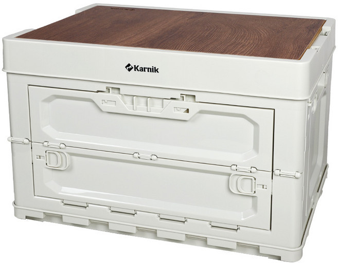 카르닉 오픈도어 캠핑 폴딩박스 우드상판, 아이보리, 1단