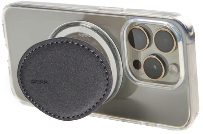 [플렙] 가죽 맥세이프 팝그립 탈부착 휴대폰 거치대 마그네틱 스마트톡 (신제품), 1개, D. Comet - Charcoal