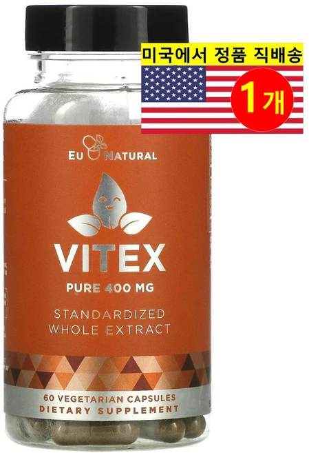 유내추럴 바이텍스 퓨어 400mg 베지테리안 캡슐, 1개, 60정 - 쿠팡