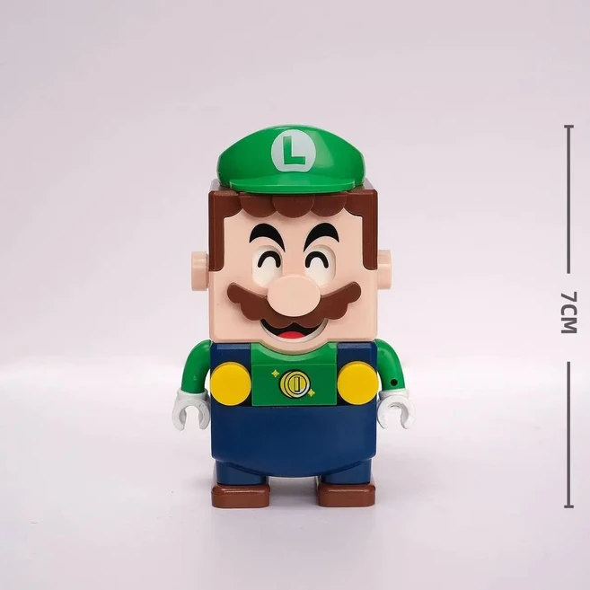 슈퍼 마리오 형제 모델 빌딩 블록 액션 피규어 벽돌 세트 애니메이션 어드벤처 게임 장난감 어린이 선물, 05 파란색