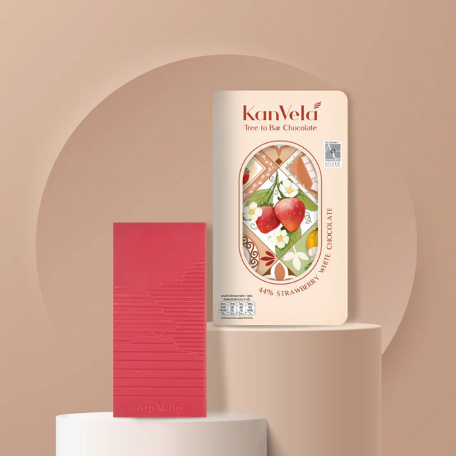 KanVela 칸벨라 스트로베리 화이트 초콜릿 44% 60gx3개, 60g