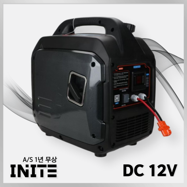 이니트 12v 캠핑용 발전기 DC 소형 자동시동 가솔린 캠핑카 휴대용, 1개, 카본블랙