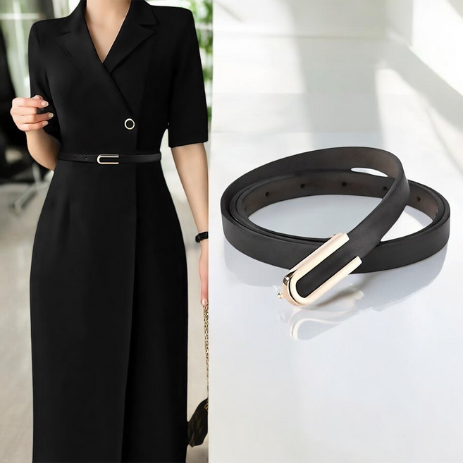 앞날앤 여성 원피스 슬림 가죽 벨트