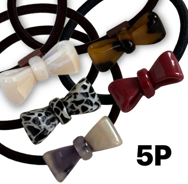 chewping 쁘띠 리본 머리끈 5p