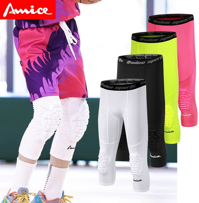 어린이 무릎 보호 타이츠 아동 유소년 키즈 스포츠 레깅스 이너웨어, 9부 블랙 방충바지 업그레이드판, 1개