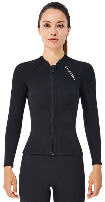 Dive & Sail 兩節式 防寒潛水衣, 女款 2mm 潛水上衣,XL