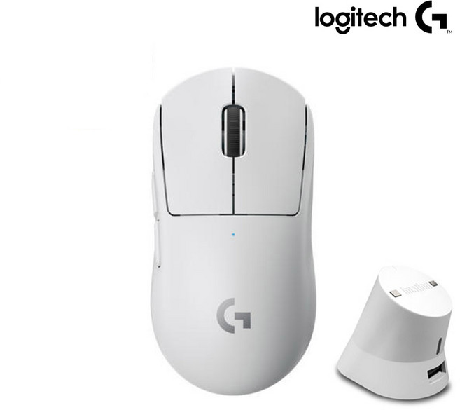 로지텍 지슈라2 G PRO X SUPERLIGHT 2 게이밍 무선 마우스 + 이메이션 충전독 세트, 지슈라 2 화이트 + 화이트 충전독