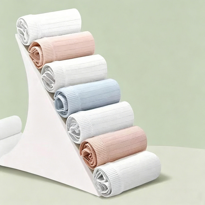 SUPYY 一次性綿柔內褲, 無菌棉柔[彩色5條]免洗直穿,L[建議45-55kg]