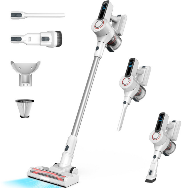 INSE 무선청소기 30KPa 초강력 흡입력 BLDC 모터 300W LED 디지털 디스플레이 진공청소기, VT-DH007