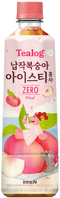 티로그 납작복숭아 아이스티 홍차 제로칼로리, 500ml, 12개