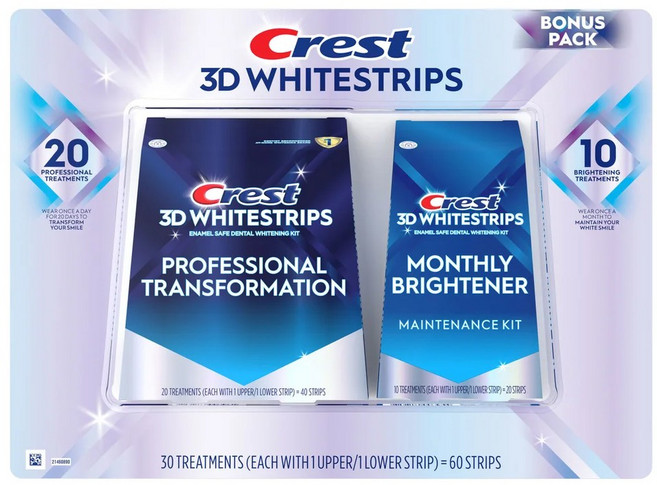 Crest 3D Whitestrips 40 + 20 스트립 252976, 60개, 1g