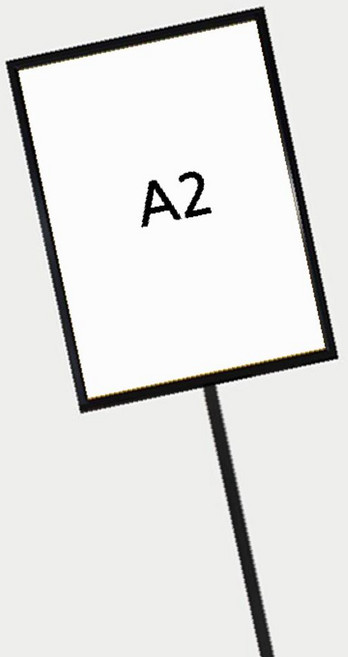 NIE 개폐식 사인스탠드 A2 흑색 원형받침 가로세로겸용 A2스탠드 포스터진열대 액자스탠드