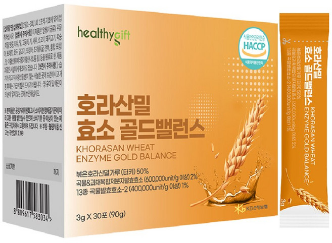 [런칭특가] 호라산 밀 효소 골드 밸런스 발효 곡물 콤부 효소 가루 식약처 HACCP 인증 분말 스틱, 1개, 30회분