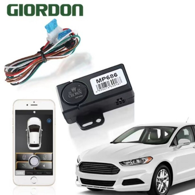 스마트 키 자동차 경보 시스템 원격 시동 및 블루투스 제어 휴대폰 제어 키리스 엔트리 및 전원, 1개