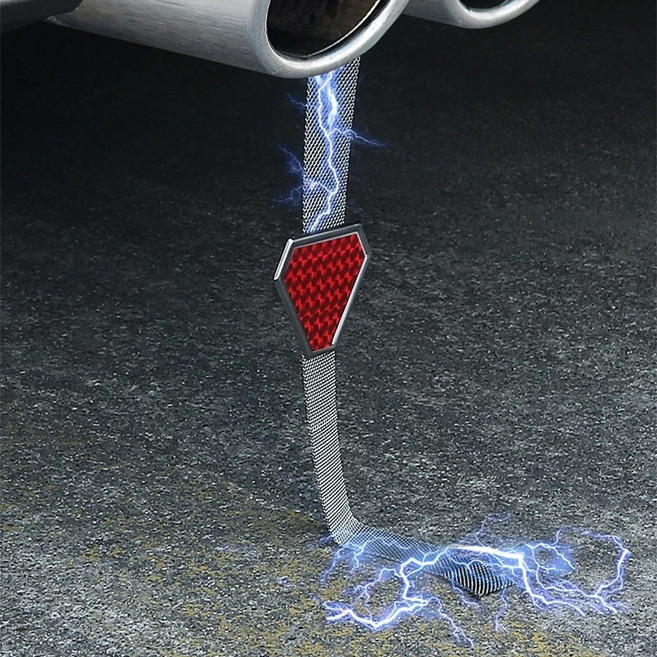 미즈코스 정전기 방지 벨트 배기통 걸이식 차량용 체인 밸트 밴드 접지 차단, 1세트, 다이아-레드 2개