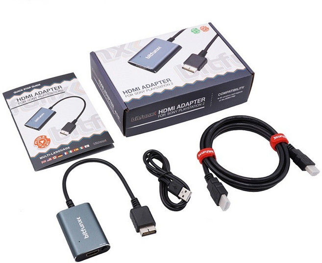 崇德鋪 PS2 轉 HDMI 轉換器 RGB/分量開關 視頻適配器 高清輸出, 1個, PS2轉HDMI高清轉換器