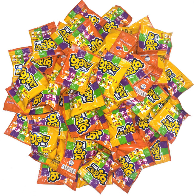 오리온 상큼 쫄깃한 왕꿈틀이 미니 프루츠믹스 대용량 소분 간식, 62개, 10.5g