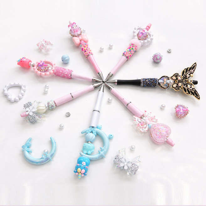 펜꾸 볼꾸 파츠 볼펜 세트 동대문 볼꾸 볼펜 꾸미기 재료, 1세트, 하트 리본 세트