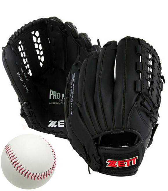 제트 야구글러브 야구공 올라운드 합피 11인치 12인치 다양한구성, 블랙, 1개