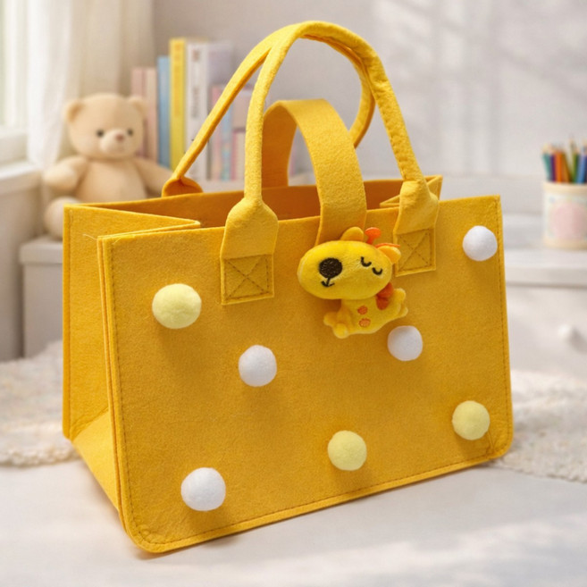 잇츠K 단체선물 기린 부직포 가방 간식 선물세트 유치원 어린이집 답례품, 5개, 노랑기린