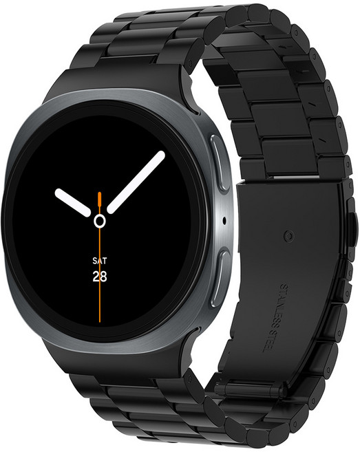 Fegwilde 갤럭시워치8/클래식 호환 프리미엄 메탈 스테인리스 밴드 스트랩 + 조절기, 블랙