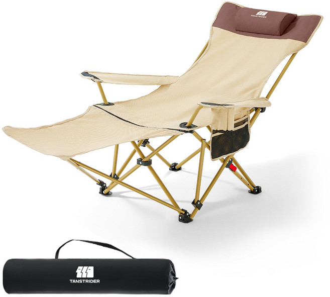 탄씨엔쯔 탄스트라이더 4단 조절 라운지 싱글 등받이 의자 + 발 패드 TXZ TXCAF34041179, 1개, 카키