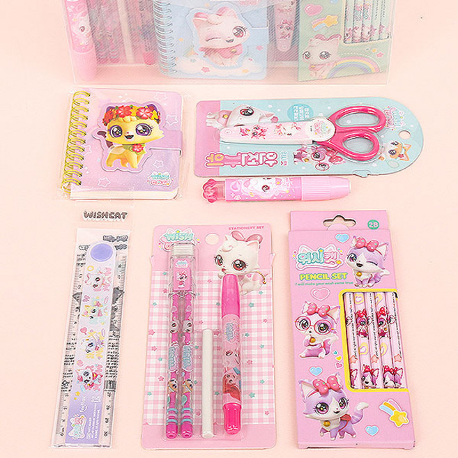 위시캣 문구세트-러블리케이스 선물 (S0575), 위시캣-S0575-랜덤